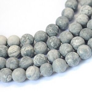 6MM Frosted Picasso Jasper‎ Beads-ONE Gemstone Bead Strand-Jewelry Making NWT
